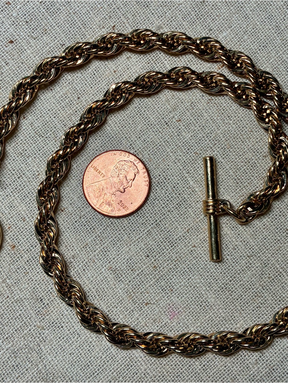 Gold Rope Chain Toggle Necklace by Anne Klein - Women Jewelry